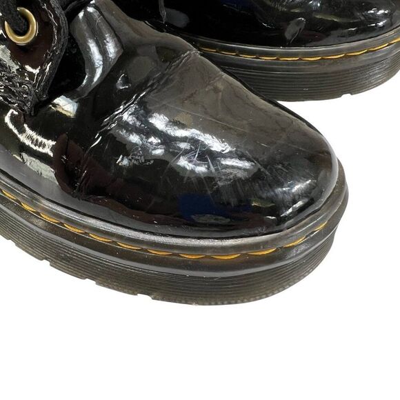 Dr. Martens Zavala Patent Leather Combat Boots Black Size 6 - Picture 6 of 8